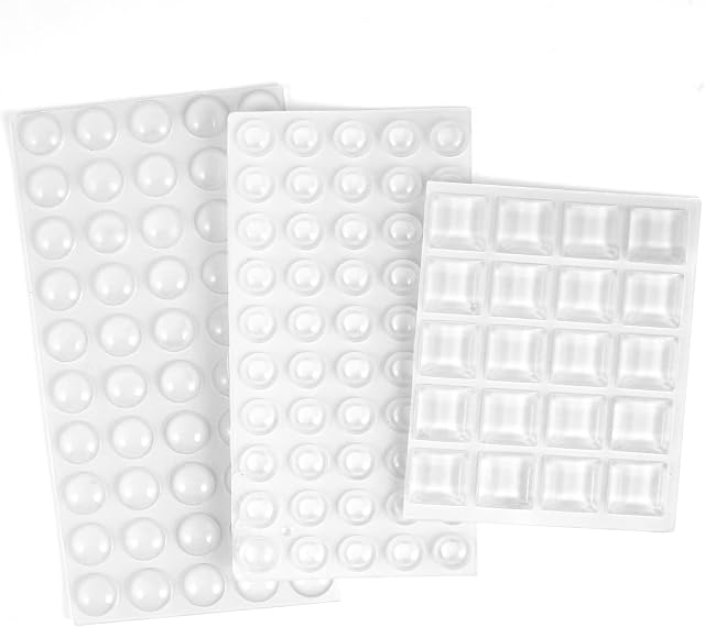Rubber Bumpers Pads,moinkerin 120 Pieces Rubber Stoppers Furniture Bumpers Transparent Silicone Pads Clear Rubber Feet Self Adhesive for Glass, Doors, Cabinets Drawers(Ø 8.5/10/12.7 mm)