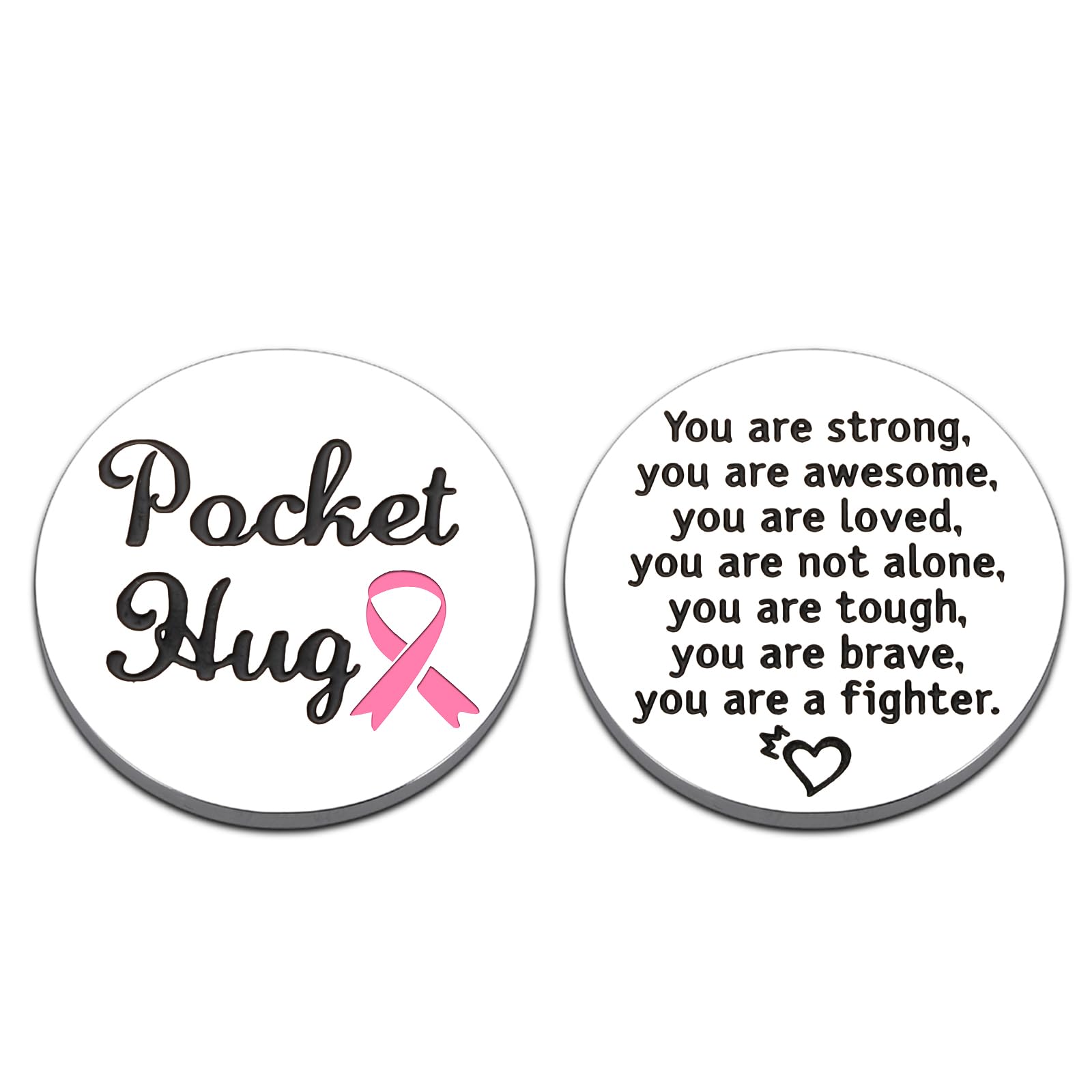 STVKBreast Cancer Survivor Pocket Hug Token - Recovery Sobriety Gift for Patients, Awareness for Women, Inspirational Chemo Support, Cancer Warrior Token for Her