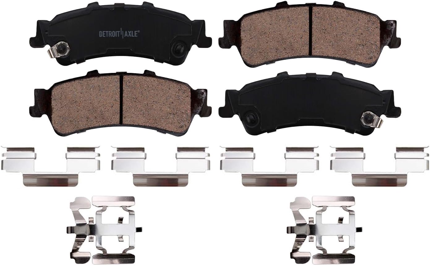 Detroit Axle - Rear Brake Kit for 1999-2006 Chevy GMC Sierra Silverado 1500, 00-01 Tahoe Yukon, 03-05 Astro Safari Replacement Drilled Slotted Disc Brake Rotors Ceramic Brakes Pads: 12.78" inch Rotor