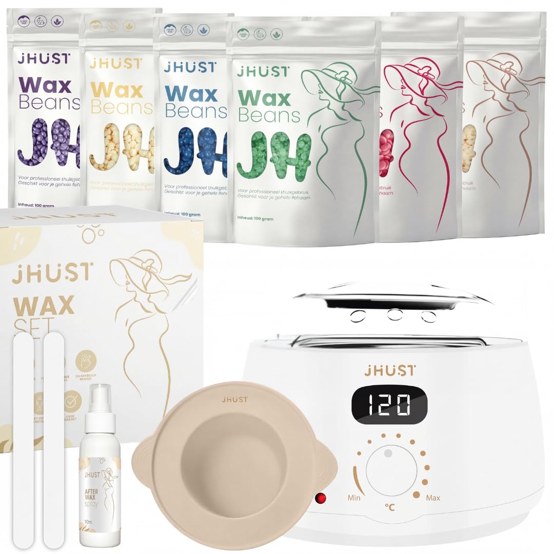 Wachswärmer-Set Grau 600 g Wachsperlen After-Wax-Spray Wachs-Set Weiß