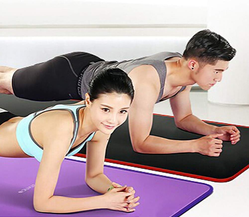 dxS8hhuo 10mm Anti-Slip Thicken Gym Fitness Exercise Workout Pilates Yoga Mat Floor Cushion Carpet Black : Sports & Outdoors