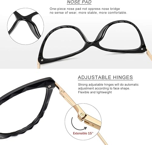 Miniatura 4 de WOWSUN Montura de lentes de ojo de gato de cristal sexy para mujer, sin receta, marco de anteojos falsos con lente transparente