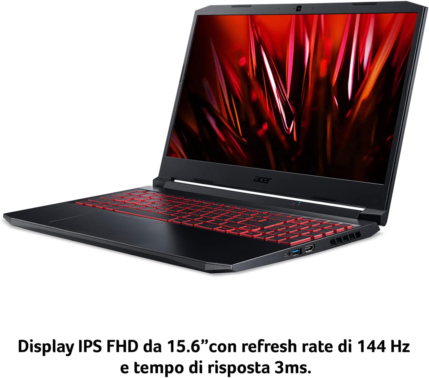 Acer Nitro 5 AN515-57-75RQ Notebook Gaming, Processore Intel Core i7-11800H, Ram 16 GB DDR4, 1024 GB SSD, Display 15.6 FHD IPS 144 Hz LED LCD, NVIDIA GeForce RTX 3050Ti 4 GB, Windows 11 Home Acer Nitro 5 AN515-57-75RQ Notebook Gaming, Processore Intel Core i7-11800H, Ram 16 GB DDR4, 1024 GB SSD, Display 15.6 FHD IPS 144 Hz LED LCD, NVIDIA GeForce RTX 3050Ti 4 GB, Windows 11 Home