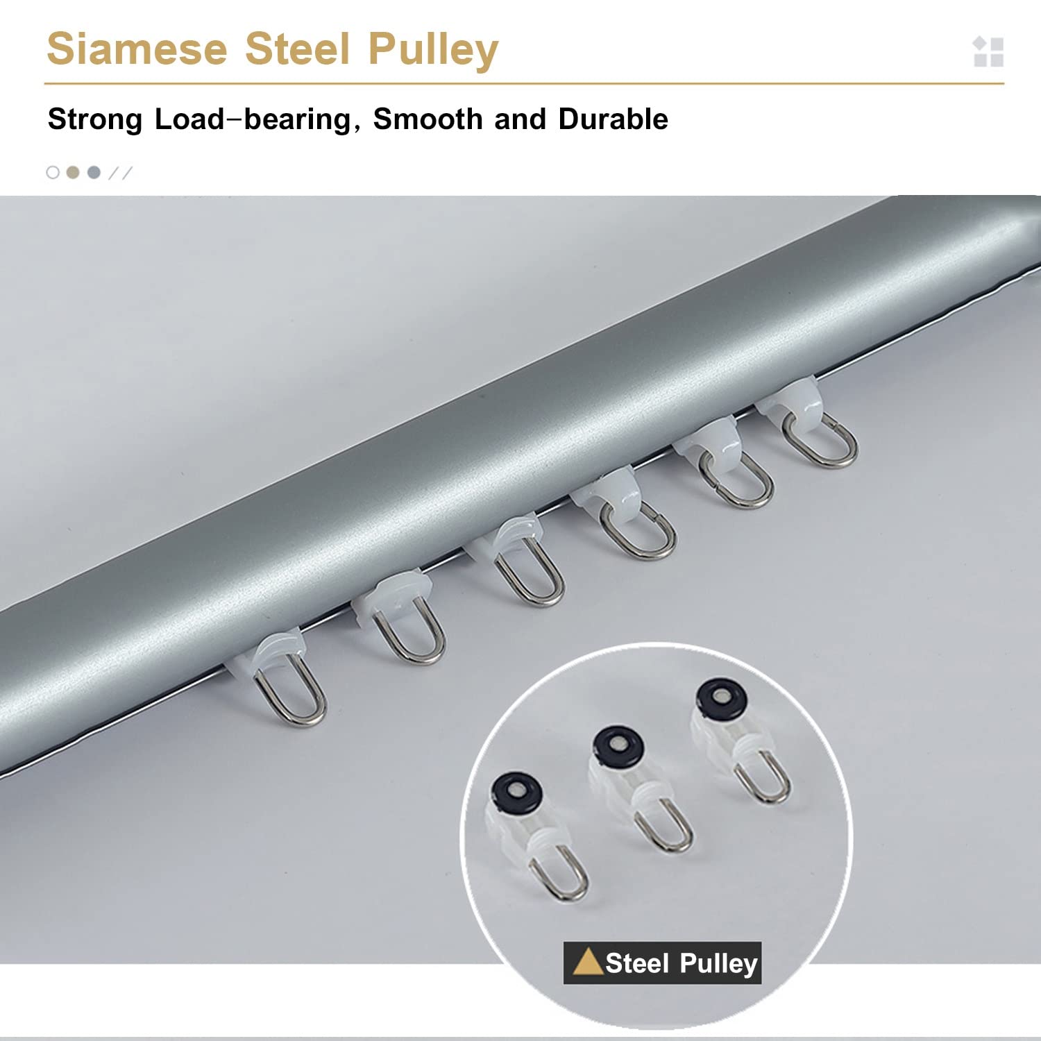 Cichy karnisz ze stopu aluminium do domu biznesowego montaż sufitowy/ścienny 400 cm
