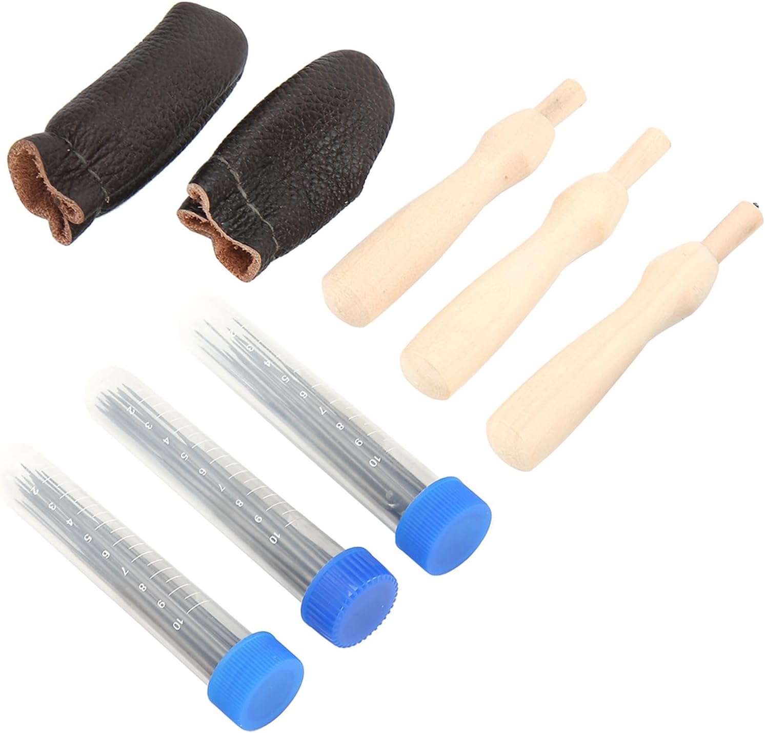 Pilipane Felting Needle Kit Wool Felt Supplies Poking Needles with Storage Box Wood Stamp Finger Cots for Needle Felting Craft Stainless Steel Plastic Wood Leather