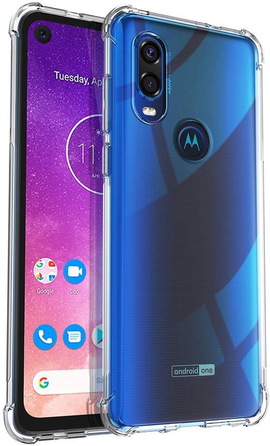 Fertuo Case for Moto One Vision, [Shock Absorption] Transparent Clear Gel Case with Reinforced Corner Slim Soft TPU Silicone Bumper Cover for Motorola One Vision 2019 Smartphone (Transparent)