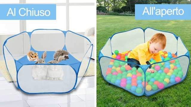 Recinto Pieghevole Per Animali Domestici - Box Portatile Per Criceti, Conigli, Gattini E Cuccioli - Foto 3