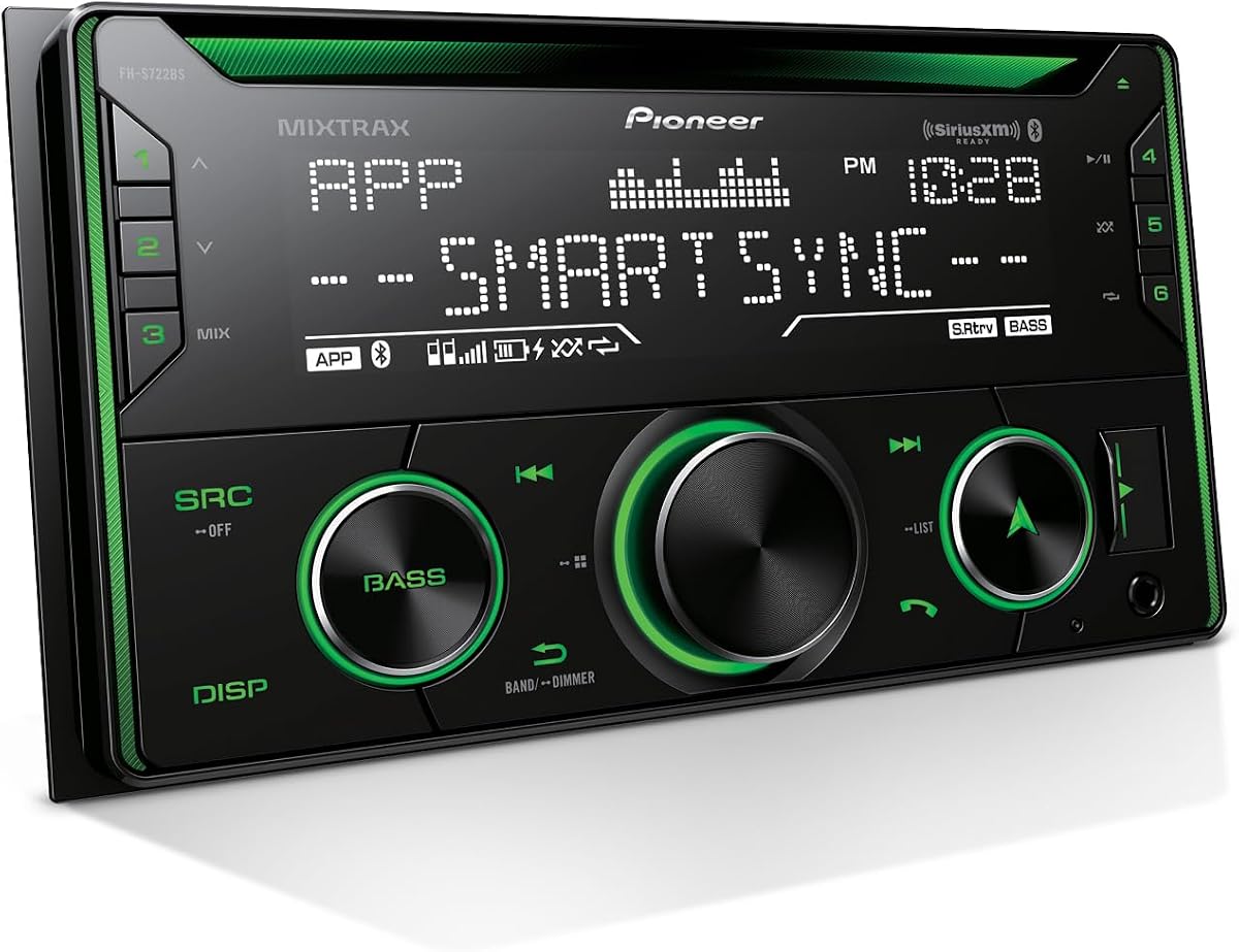 FH-S722BS Double Din CD Car Stereo with Bluetooth and USB/AUX | CD Receiver, SiriusXM, Color Change, FLAC, AM/FM Radio, 13-Band EQ, 50W x 4, Voice Control, Hi-Volt RCA Preouts