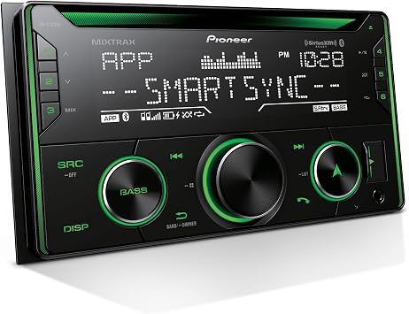 جهاز استقبال الأقراص المضغوطة Pioneer FH-S722BS Double Din Bluetooth، SiriusXM، USB/AUX، تغيير اللون، FLAC، راديو AM/FM، معادل صوت 13 نطاقًا، 50 وات x 4، التحكم الصوتي، مقدمات RCA عالية الجهد