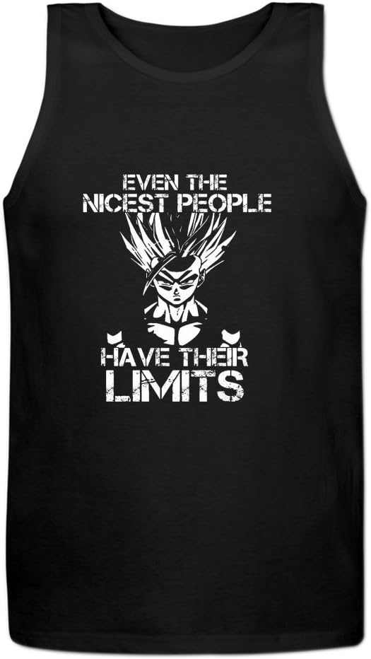 Yuanfang Nong Mens Dragon Ball Z Gohan Nicest People Have Their Limits Sleeveless Tank Tops
