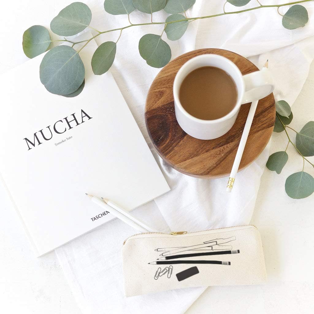 The Cotton & Canvas Co. Pen and Pencil Graphic Small Cosmetic Case and Travel Pouch for Office and On The Go image 4