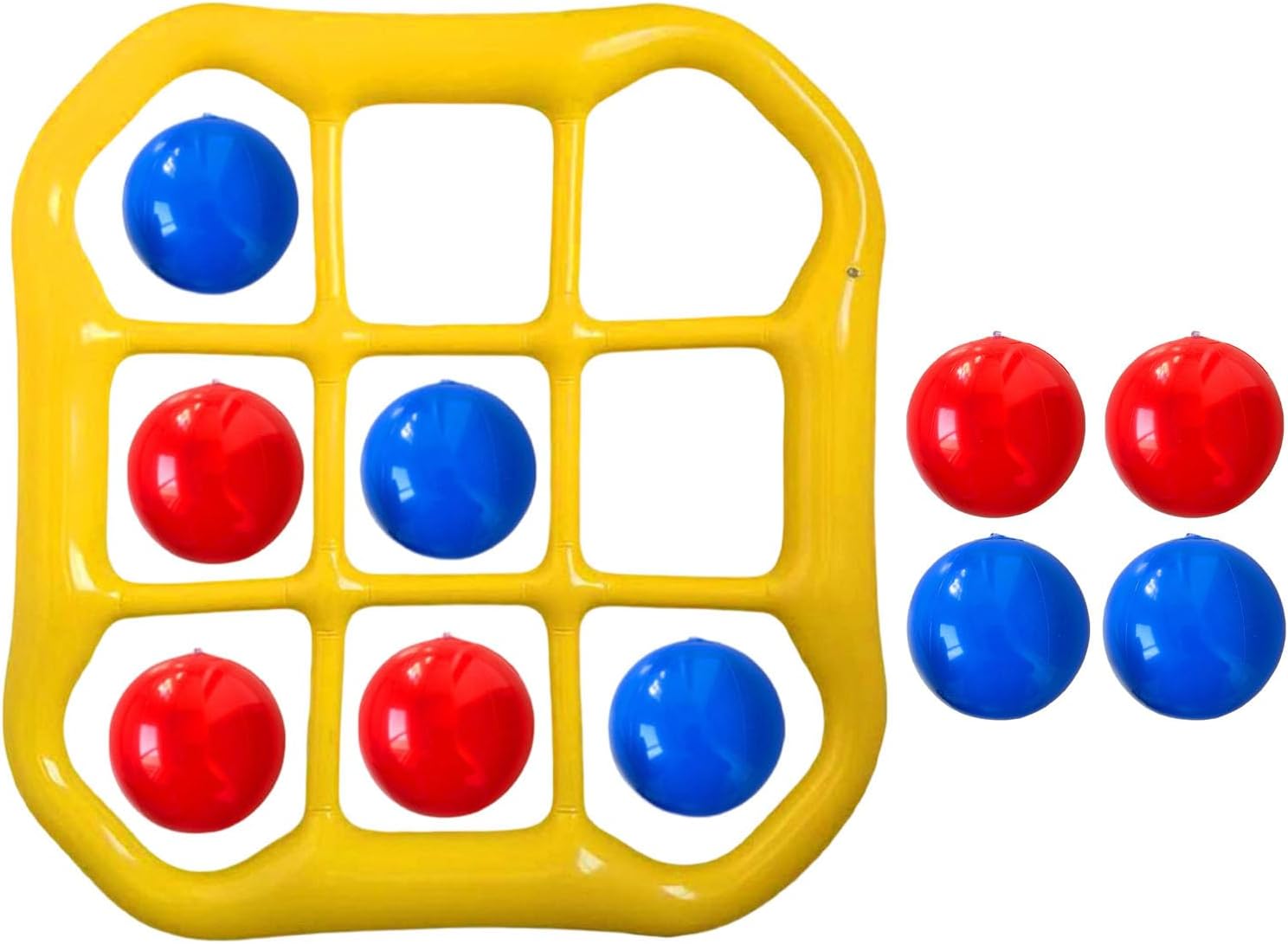Giant Tic Tac Toe Pool Game,Inflatable Floating Pool Toys with 10 Balls,Pool Games for Adults&Teens,Outdoor Yard&Water Activity Set for 2-10 Players,Water Balls Summer Pool Party & Beach Toy