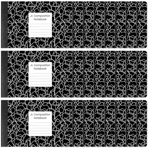 24 pk half-size composition notebooks with black covers