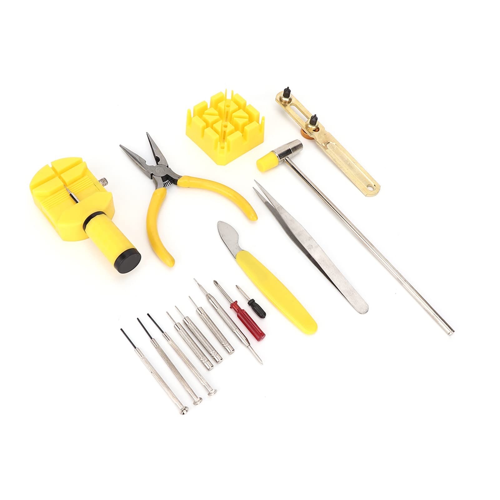 Kit de herramientas de reparación de relojes multifuncional de calidad de 16 piezas, abridor de caja trasera de reloj, juego de pinzas y destornilladores, juego de ajuste de correa de reloj, kit de re