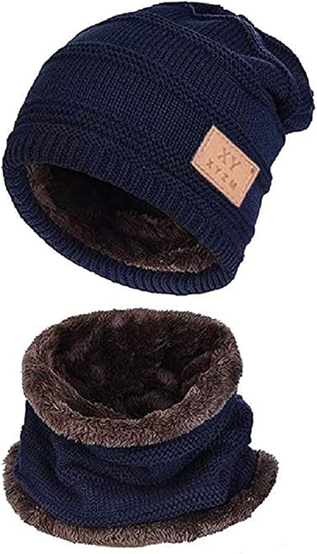 heekpek Gorro Invierno Hombre con Bufanda, Calentar Sombreros Gorras Beanie de Punto Gorro y Bufanda Invierno Hombre Beanie con Bufanda