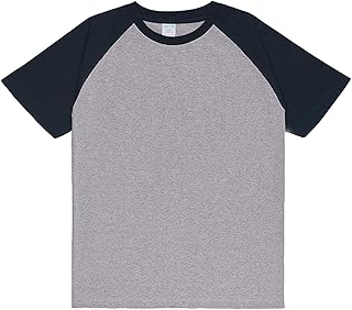 Camisetas Running Hombre - Camiseta Con Contraste RagláN Para Hombre Camiseta Retro De Color SóLido Con Hombros Pesados De 230G Manga Corta Holgada Colores Combinados De AlgodóN Puro Marido Original