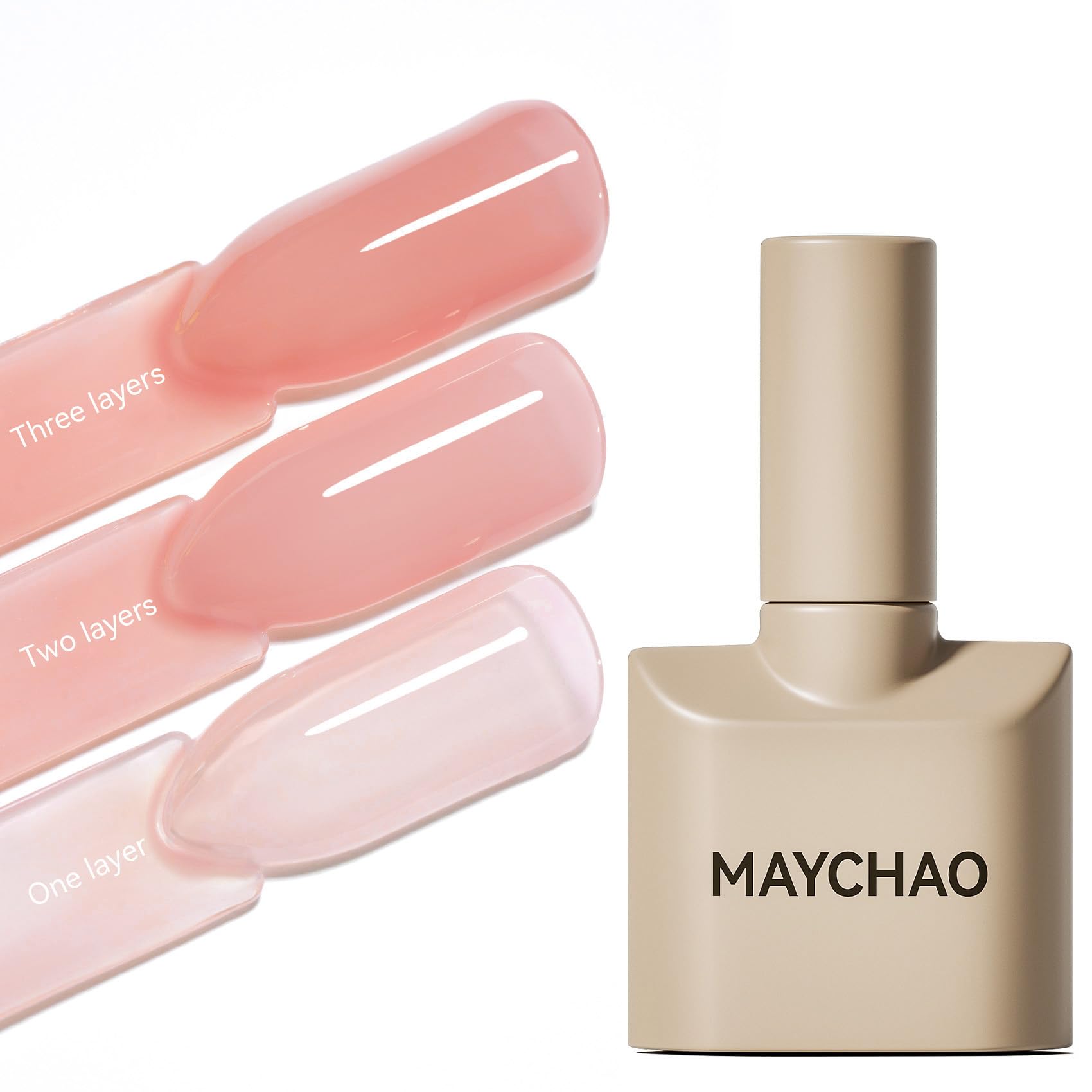 MAYCHAO Jelly Pink Gel Nail Polish -15ML Transparent Gel Polish Soak Off UV LED Translucent Nude Pink Nail Polish for DIY Manicure Home Salon Nail Art Visit the MAYCH, 0.5 OZ Sheer Pink