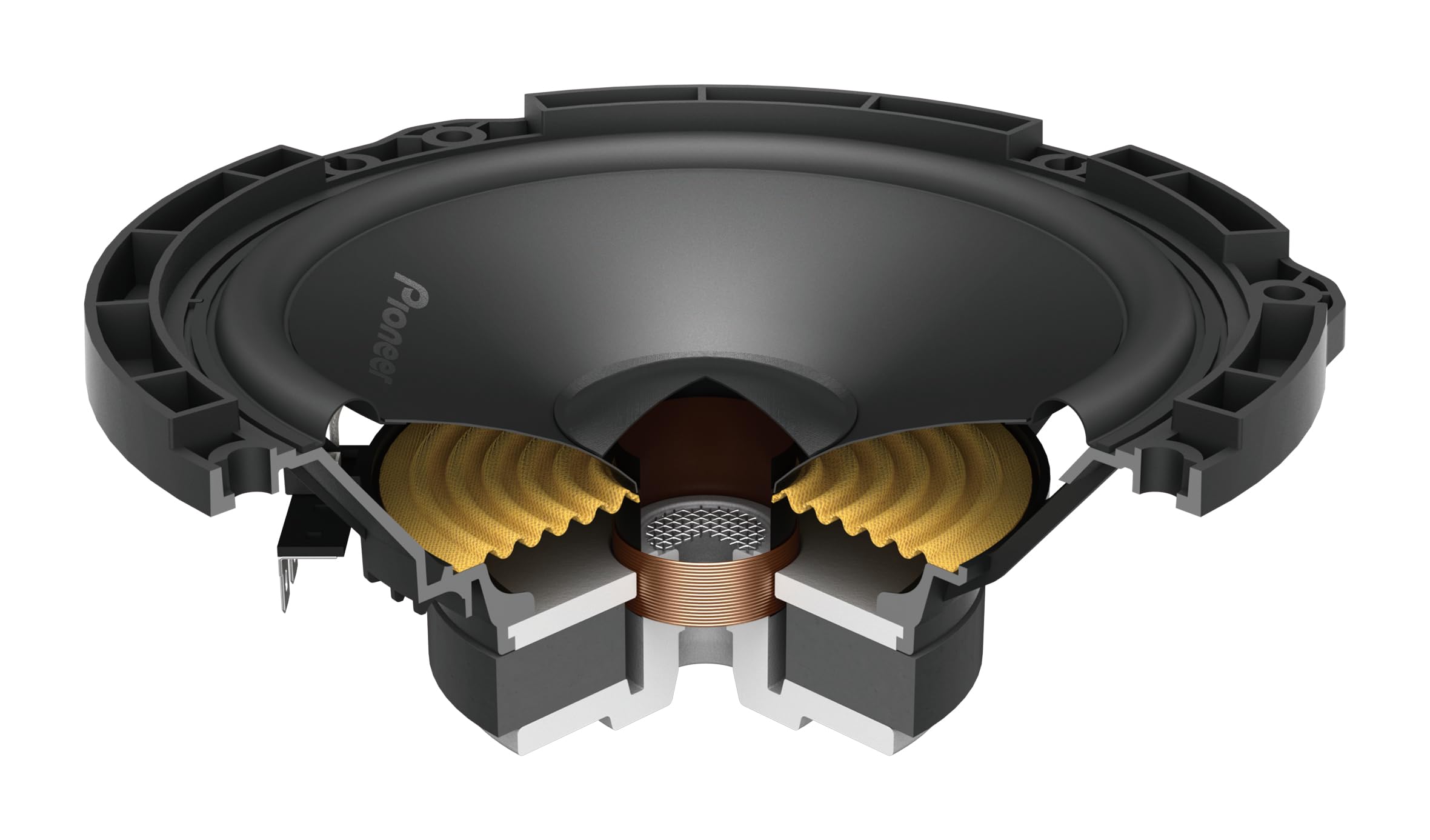 PIONEER TS-Q160C-PC 16,5 cm (6,5") 2-Wege Komponentenlautsprecher für Peugeot, Citroën, Opel & DS (350W max., 50W RMS), separater Hochtöner
