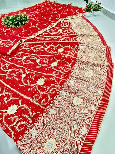 Image of Heavy Embroidery Work Semi Stitched Shimmer Silk Designer Rajputi Poshak For Women Rajasthani Lehenga Choli