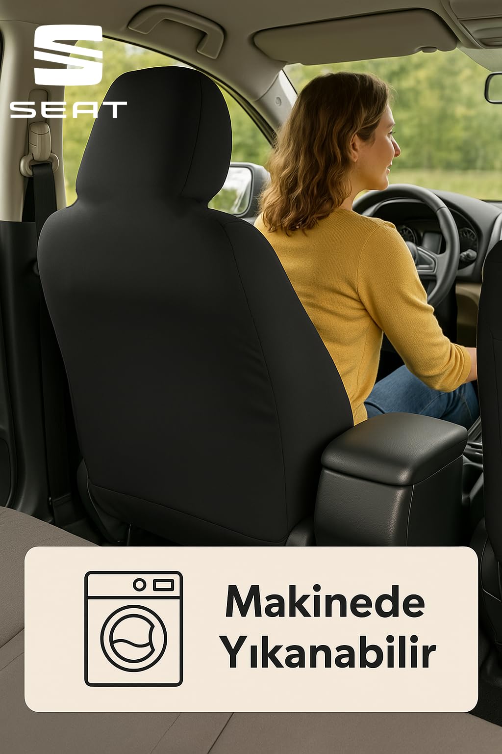 Arac koltugunu korurken tarzini yansit Seat Arona ile uyumlu oto koltuk kilifi burada Siyah