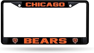 Rico Industries NFL Football Black Chrome Frame with Decal Inserts 12" x 6" Car/Truck Auto Accessory
