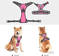 Vista 5 de PoyPet - Arnés para perros sin tirones, arnés reflectante para perros con correa delantera sin estrangulamiento, chaleco acolchado suave ajustable
