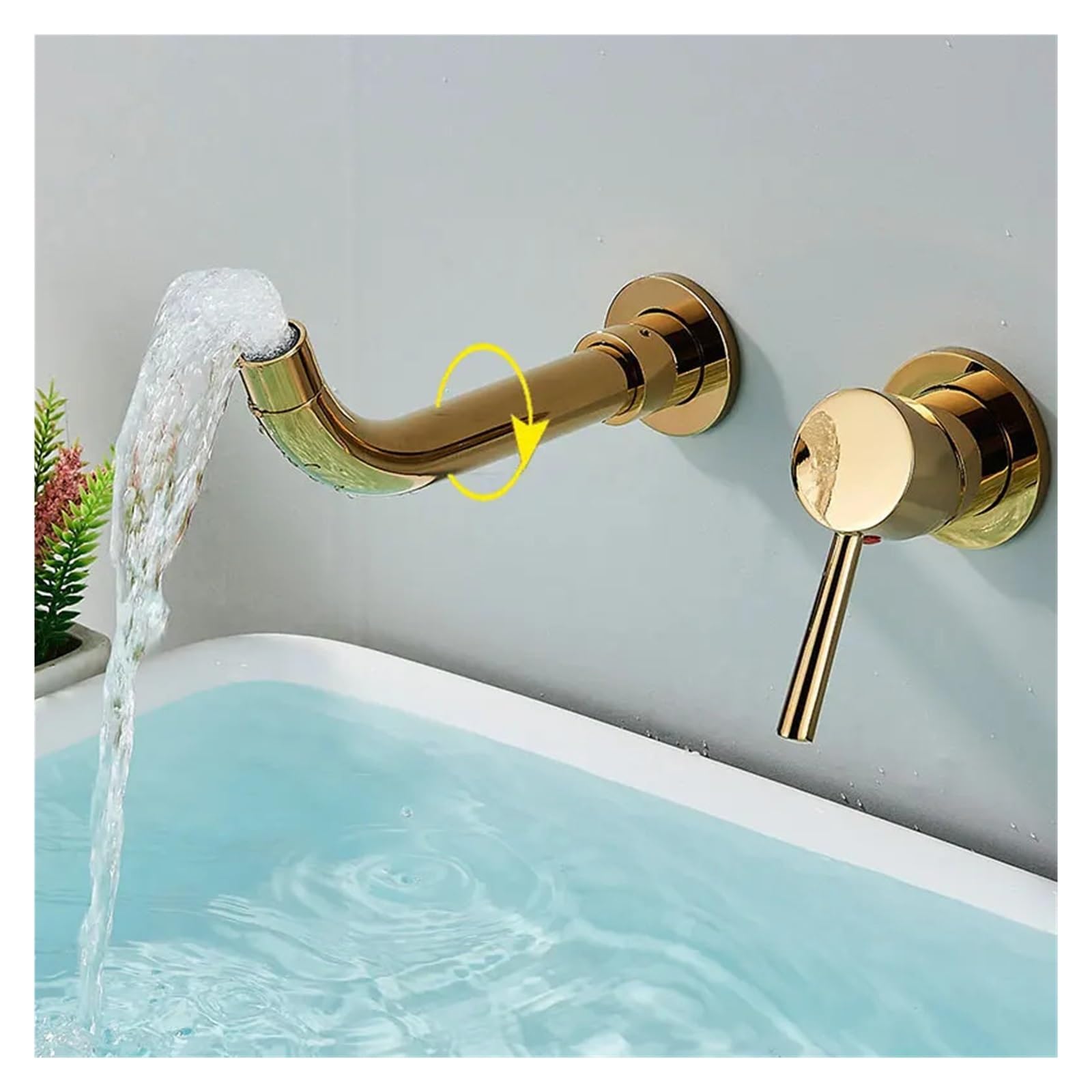 Rubinetto for lavabo da bagno Rubinetto for lavabo in ottone Rubinetto for bagno caldo e freddo Rubinetto a parete nascosto Rubinetto for lavabo con maniglia singola (Size : Antique)
