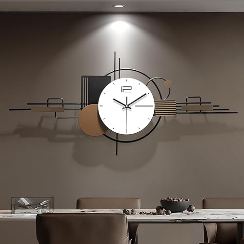 Miniatura 4 de Reloj de pared moderno para sala de estar, reloj de pared decorativo grande, reloj creativo silencioso que funciona con pilas, arte de pared de
