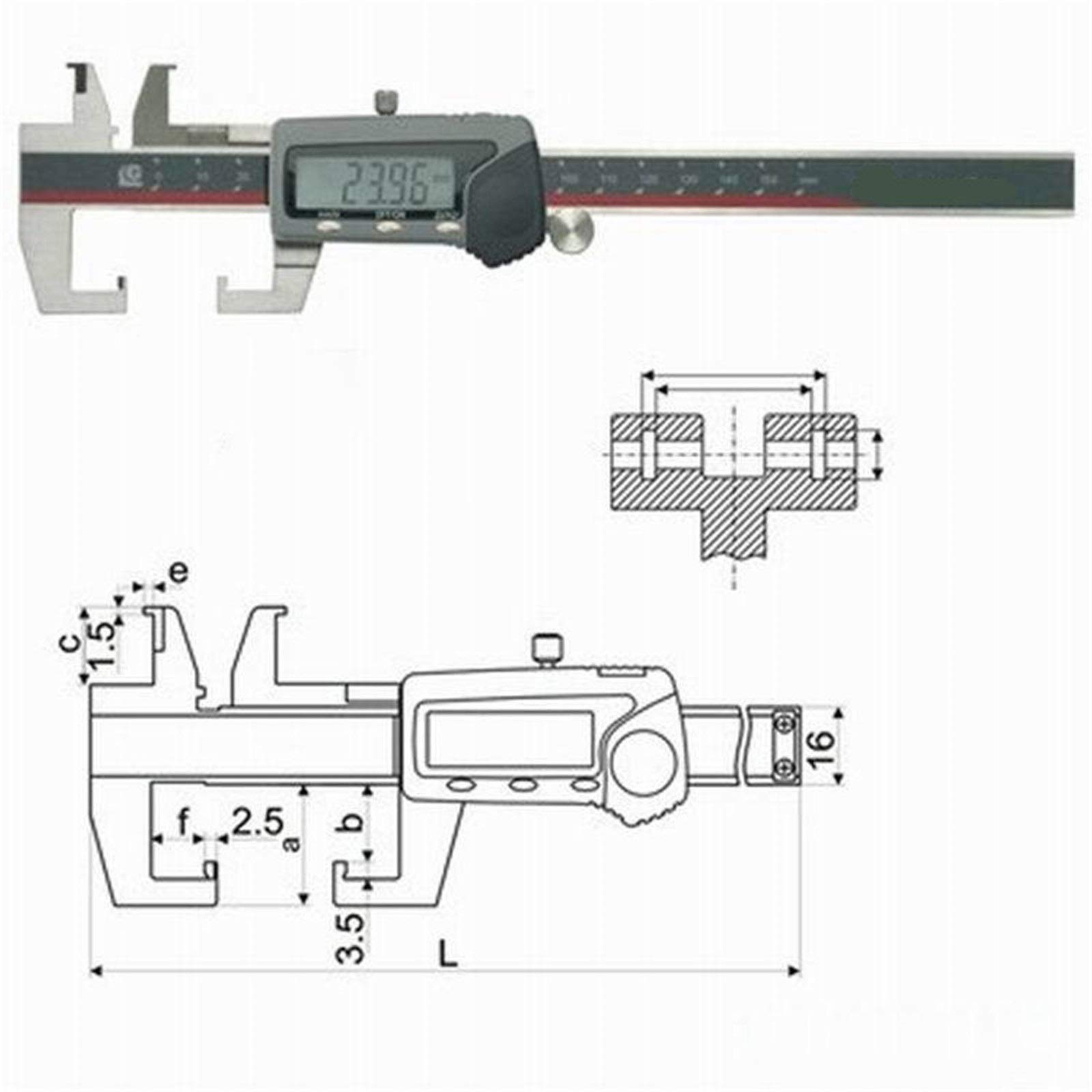 Rajonn Digital Vernier Caliper Electronic Micromicromic Tool de medición de 150 mm Calibrador digital con pantalla LCD Mediciones de fraccionamiento de precisión (color: acero inoxidable, tamaño: