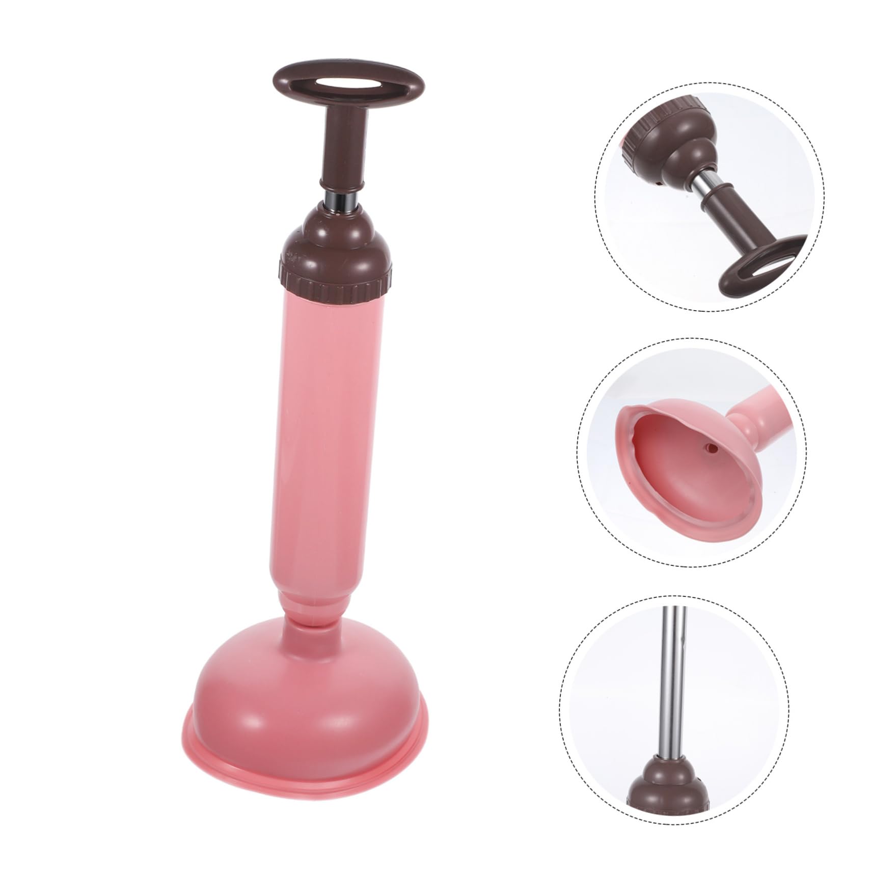 Desatascador Wc de Succión Fuerte, Ventosa Rosa para Hogar y Cocina | Pvc y Acero Inoxidable, Limpieza Sencilla, Quita Obstrucciones en Desagües y Alcantarillado