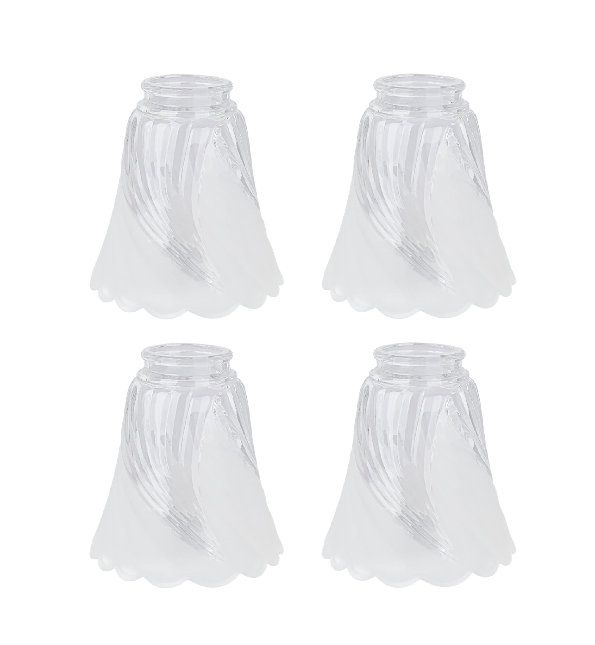 Aspen Creative 23063-4A Transitional Clear &amp; Sandblasted Ceiling Fan Glass Shade.2-1/8"Fitter.Size:4-3/4"D x 4-7/8"H.4Pcs/Pack