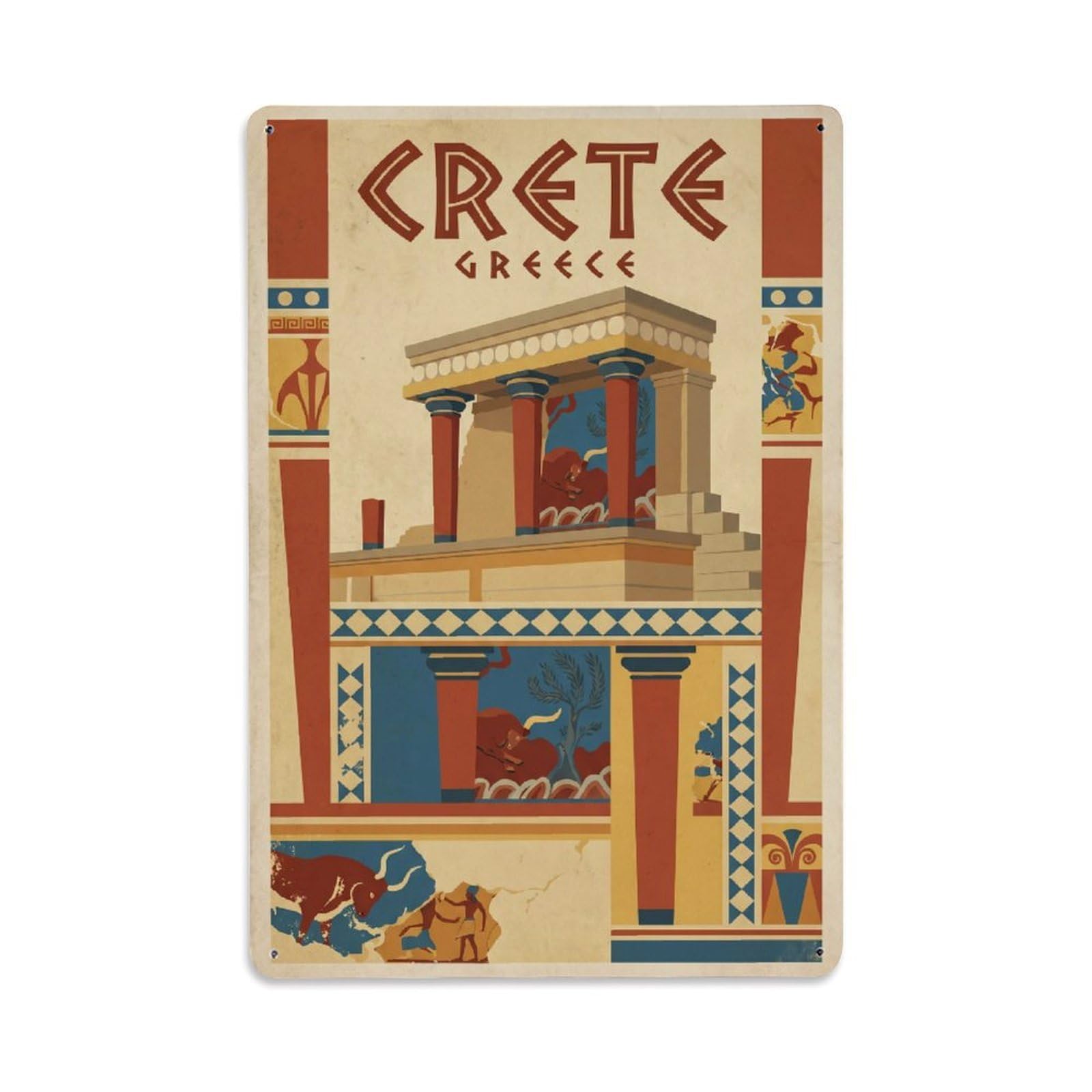 Greece Crete Travel Retro Metal Tin Sign