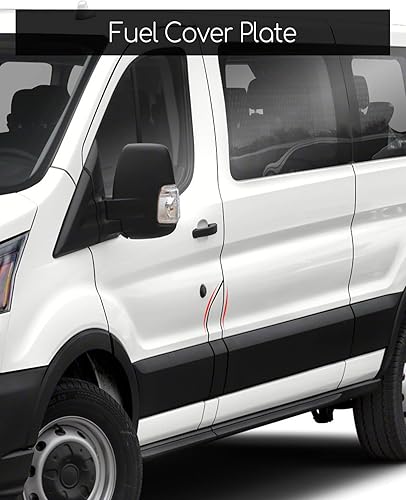 Vista 2 de Cubierta de puerta de combustible para Ford Transit 150 250 350 350HD 2015 2016 2017 2018 2019 2020, lado del conductor, llenado de depósito