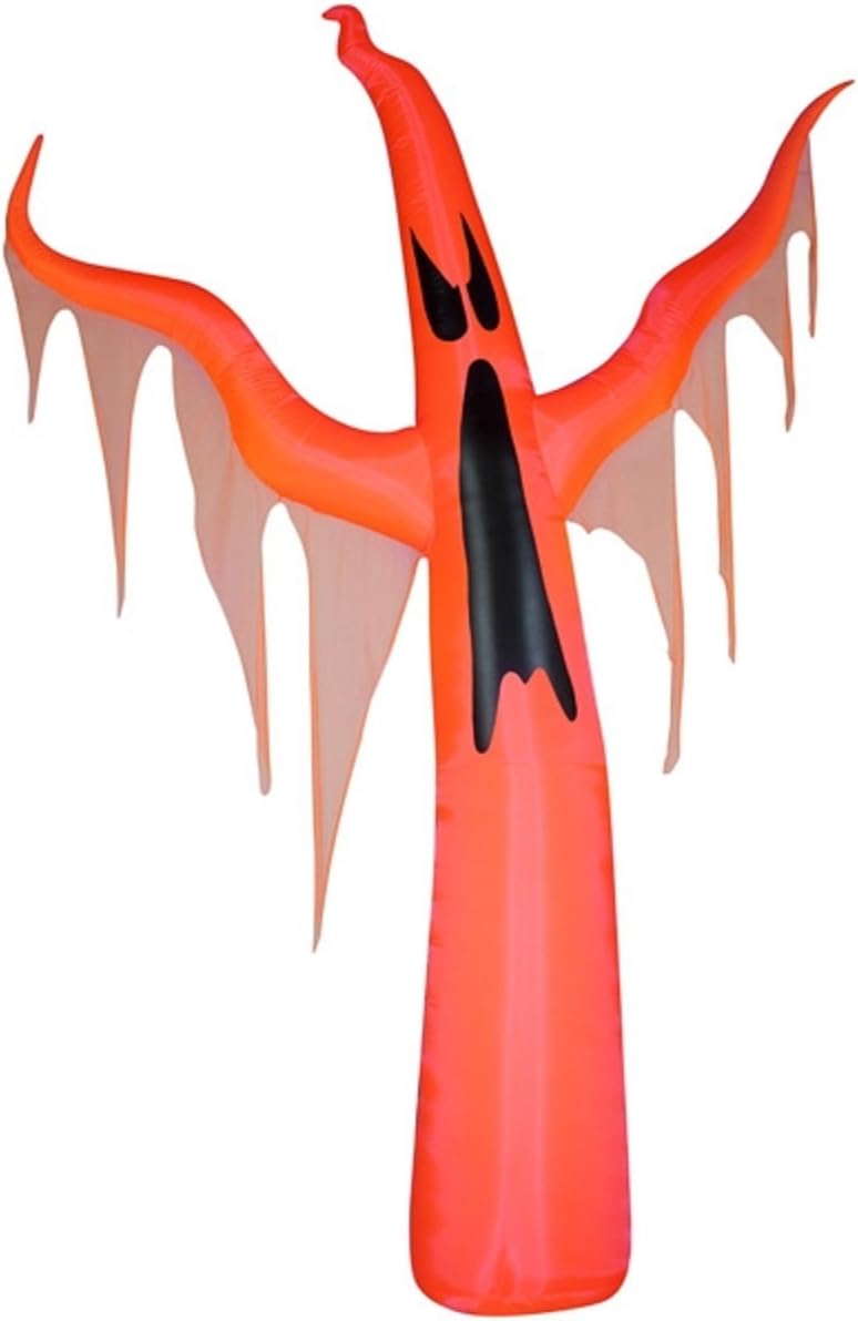 Halloween Inflatable Giant 11 Ft Orange Neon Draped Ghost By Gemmy