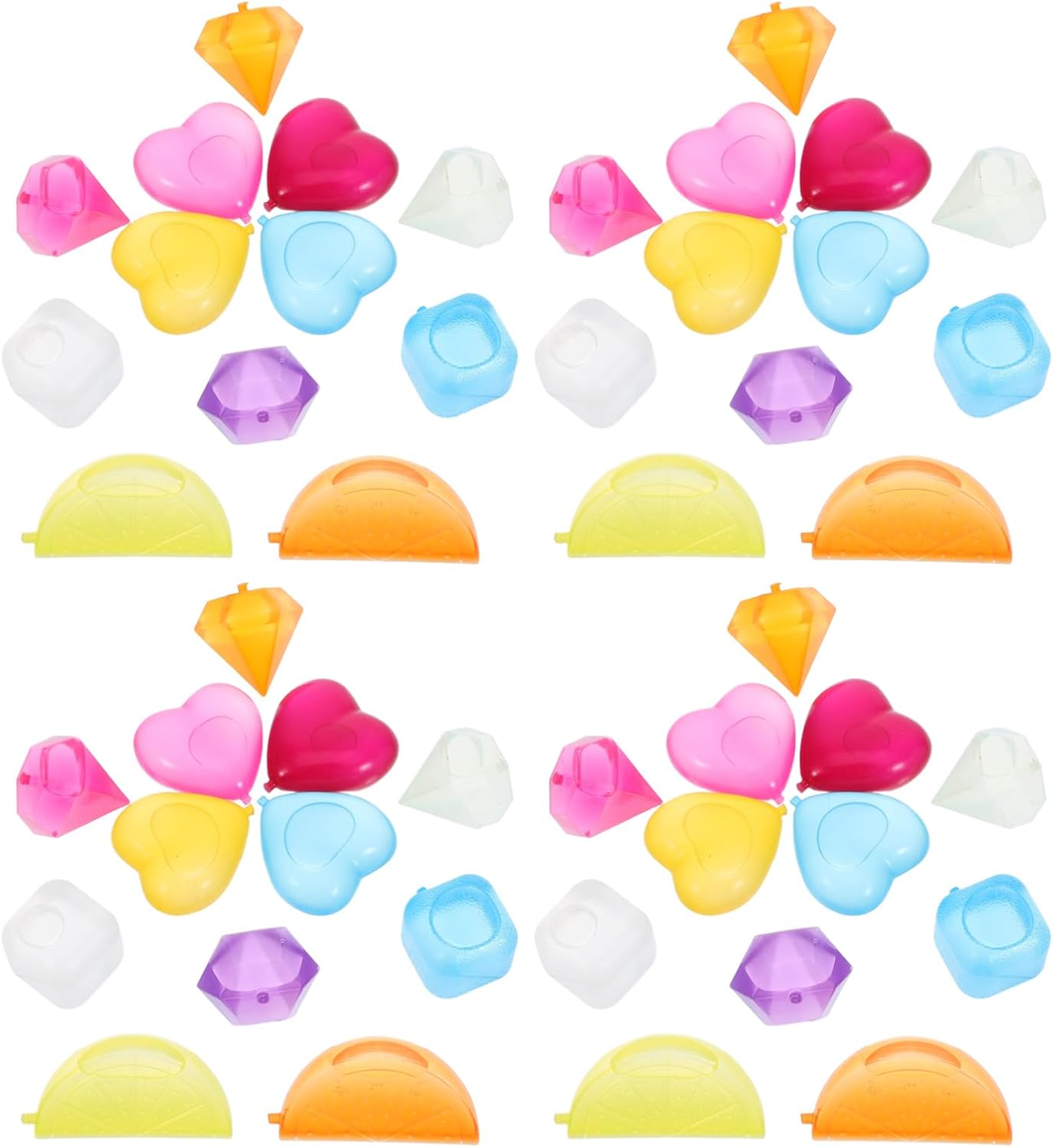 96pcs Reusable Plastic Non-melting Fake Ice for Drinks Cocktails and Home Decor for Parties Coolers and Lunch Bags