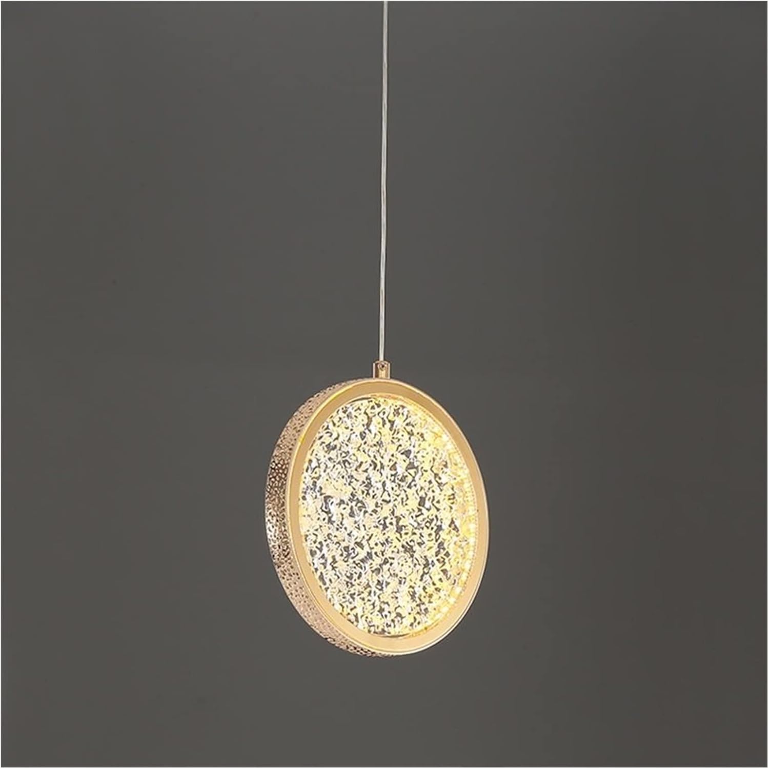 Modern Round Small Chandelier Copper MI-NI Pendant Light Compatible with Bedroom Restaurant Living Room Bar,Chandelier