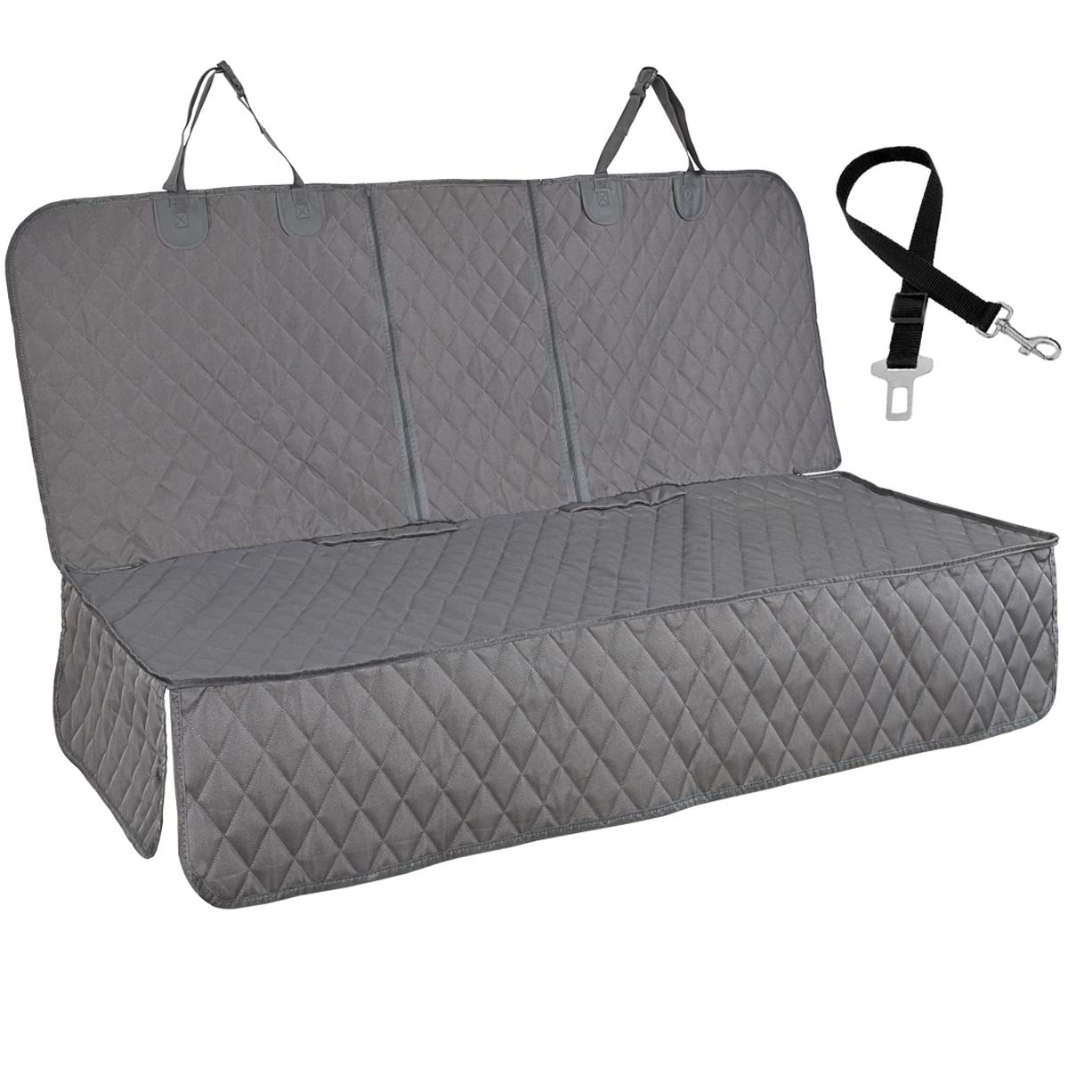 Honest Dog Car Seat Covers with Mesh Window,Dog seat Cover with Side Flap for Cars, Trucks, and Suv's - Waterproof & Nonslip Pet Seat Cover for Backseat(Gray, 57â€?W x 47â€?L)