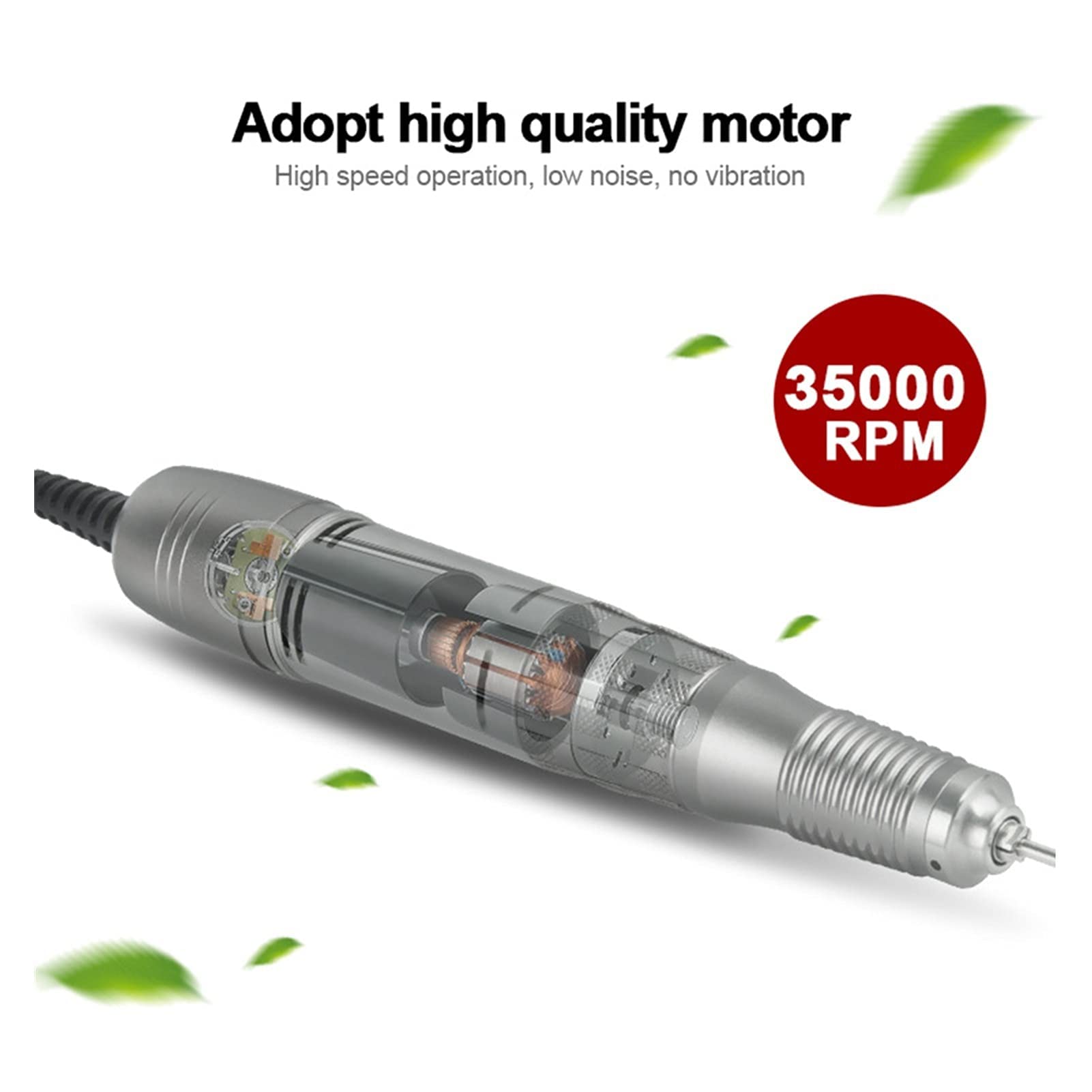 Limas de uñas eléctricas Torno de uñas 75 W 35000 RPM Taladro de uñas eléctrico Potente máquina de manicura Fresadora de uñas de Alta Velocidad Lijadora de uñas