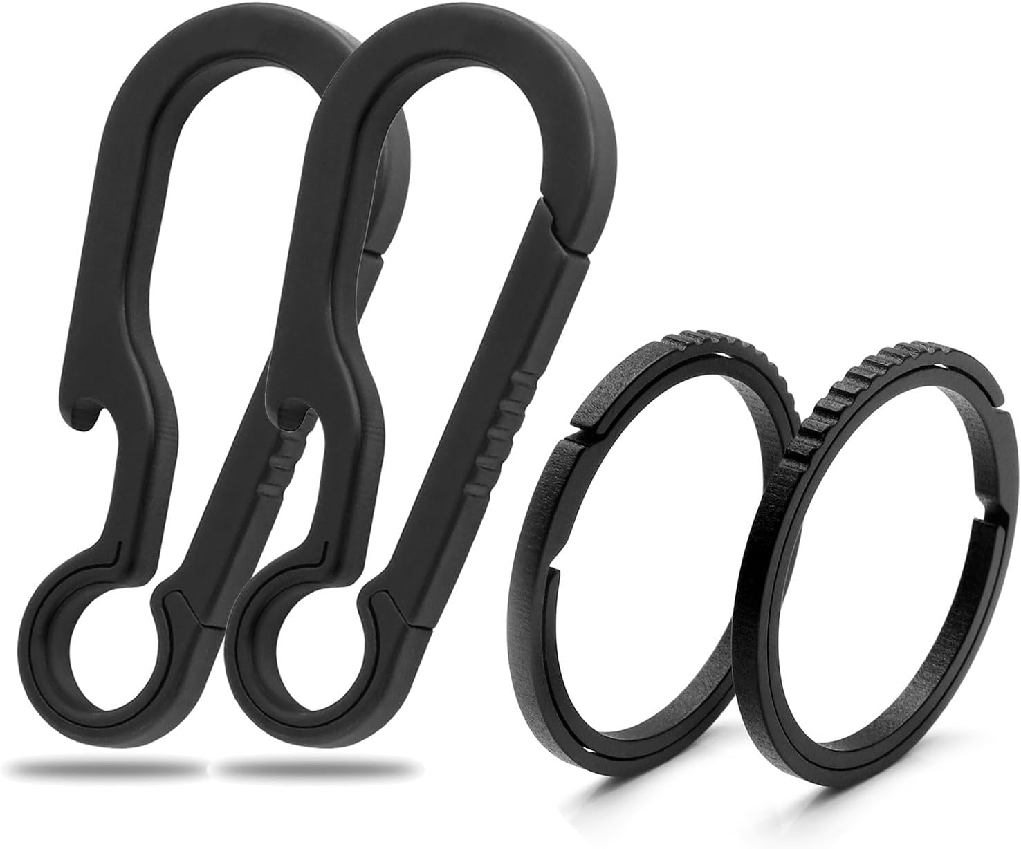 Black Titanium Key Carabiner with Side Pushing Large Key Rings