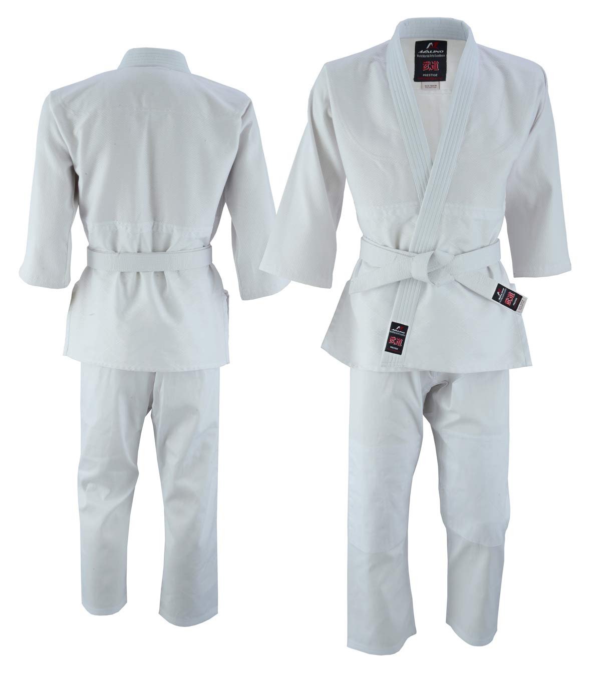 Malino Traje de Judo Gi para niños Uniforme de Poli-algodón 350Gsm Color Blanco tamaño 2/150