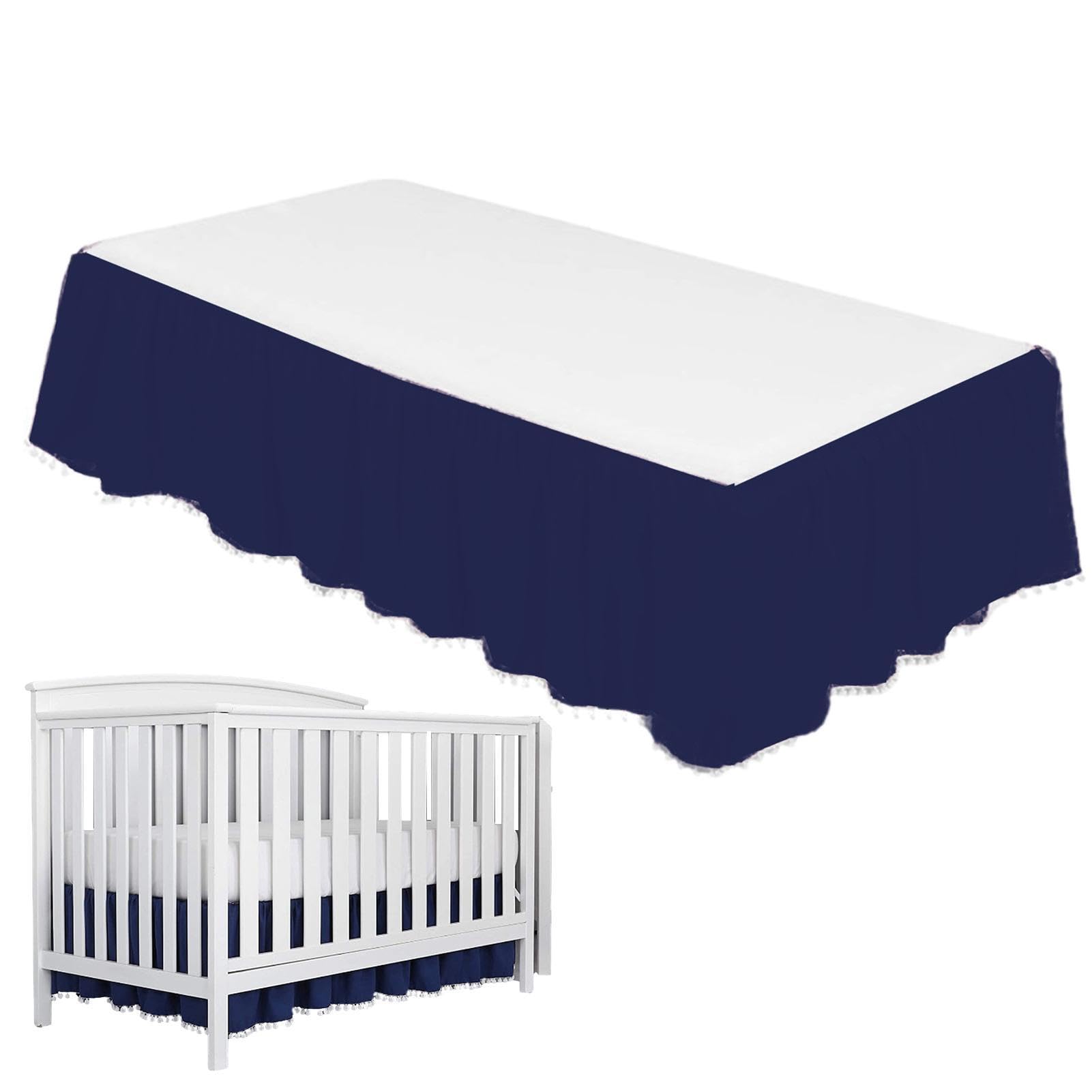 Crib Dust Ruffle - Crib Bed Skirts For Toddler - 28" X 52" Crib Skirt Made With Soft Fabric For Bringing Baby Warm And Cozy Nursery Room To Slumber And Dream