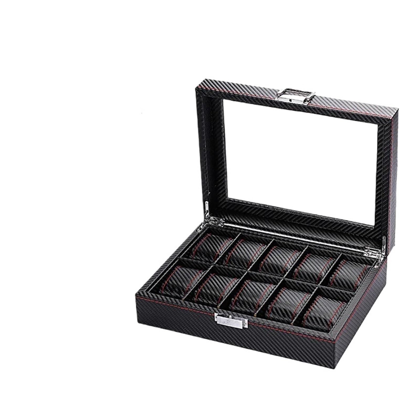 GHHZML Watch Box Handmade Wooden/Pu Leather 6+3 Watch And Sunglasses Organizer Multi-Function Jewelry Display Stand Box