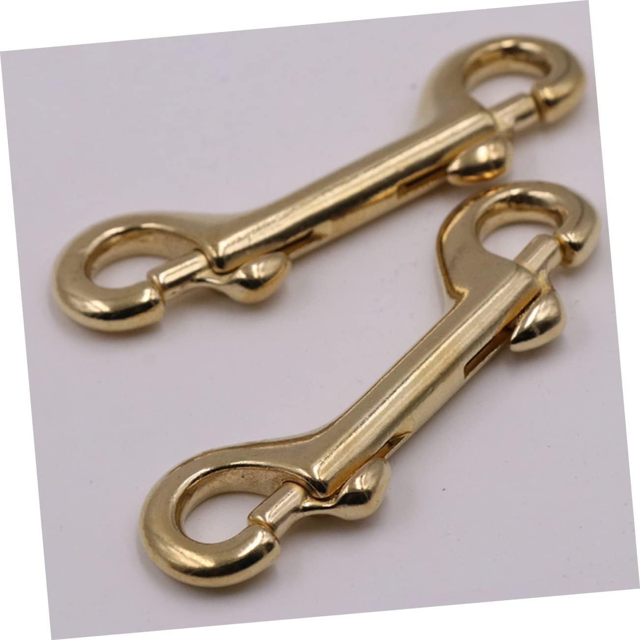 STOBOK 20pcs Brass Double Ended Lobster Clasp Snap Hooks Heavy-Duty Swivel Clips for Bags Straps Belting Non Design for Quick Connect Disconnect