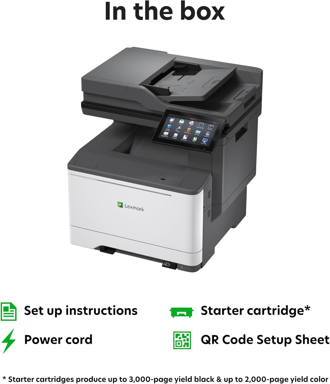 Lexmark CX635adwe MFP Color Laser Printer with Touch Screen, Laser Printer Technology, USB connectivity, and Color Output.(50M7080)