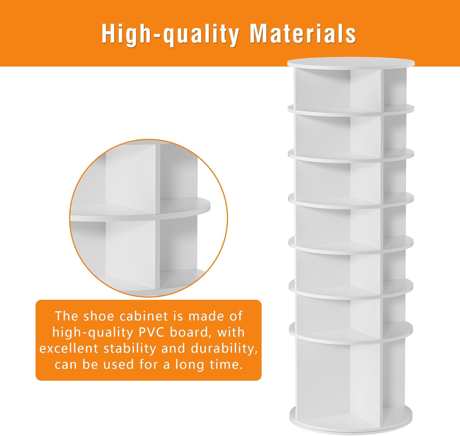 7 Tier Rotating Shoe Rack Tower Shelf, Spinning Shoe Display Lazy Susan, 360 Revolving Shoe Storage Round Carousel, Vertical Handbag & Shoes Closet Organization Fits 28 Pairs of Shoes