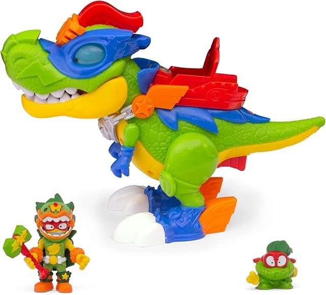 SUPERTHINGS H-REX Superdino  Articulated hero dinosaur with lights and sound effects, 1 exclusive Kazoom Kid and 1 EXCLUSIVE SuperThing