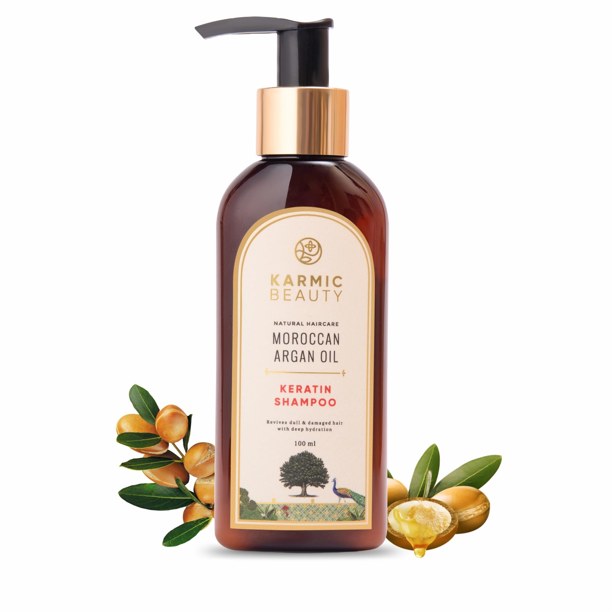 Repairing Shampoo | Frizz Control, Instant Shine & Salon-Smooth Hair | Pure Keratin & 100% Organic Moroccan Argan Oil | Deep Hydration & UV Protection | Sulfate-Free | USDA Registered | Unisex & Safe for Colored Hair | 100ml