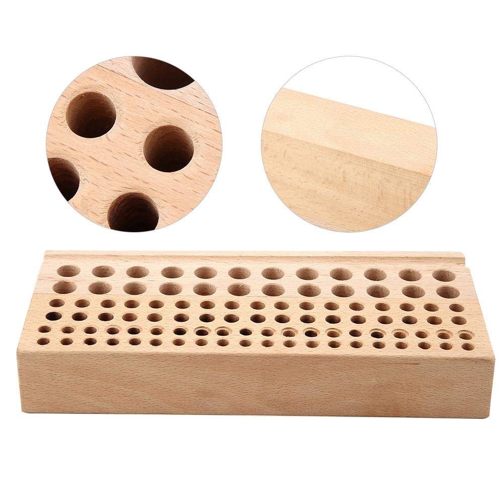 Supporto Porta Utensili In Legno Per Artigianato Pelle - Organizer Da Banco Con 46 Fori Per Punzoni, Bulini E Pennelli - Rack Per Laboratorio Fai Da Te - 2