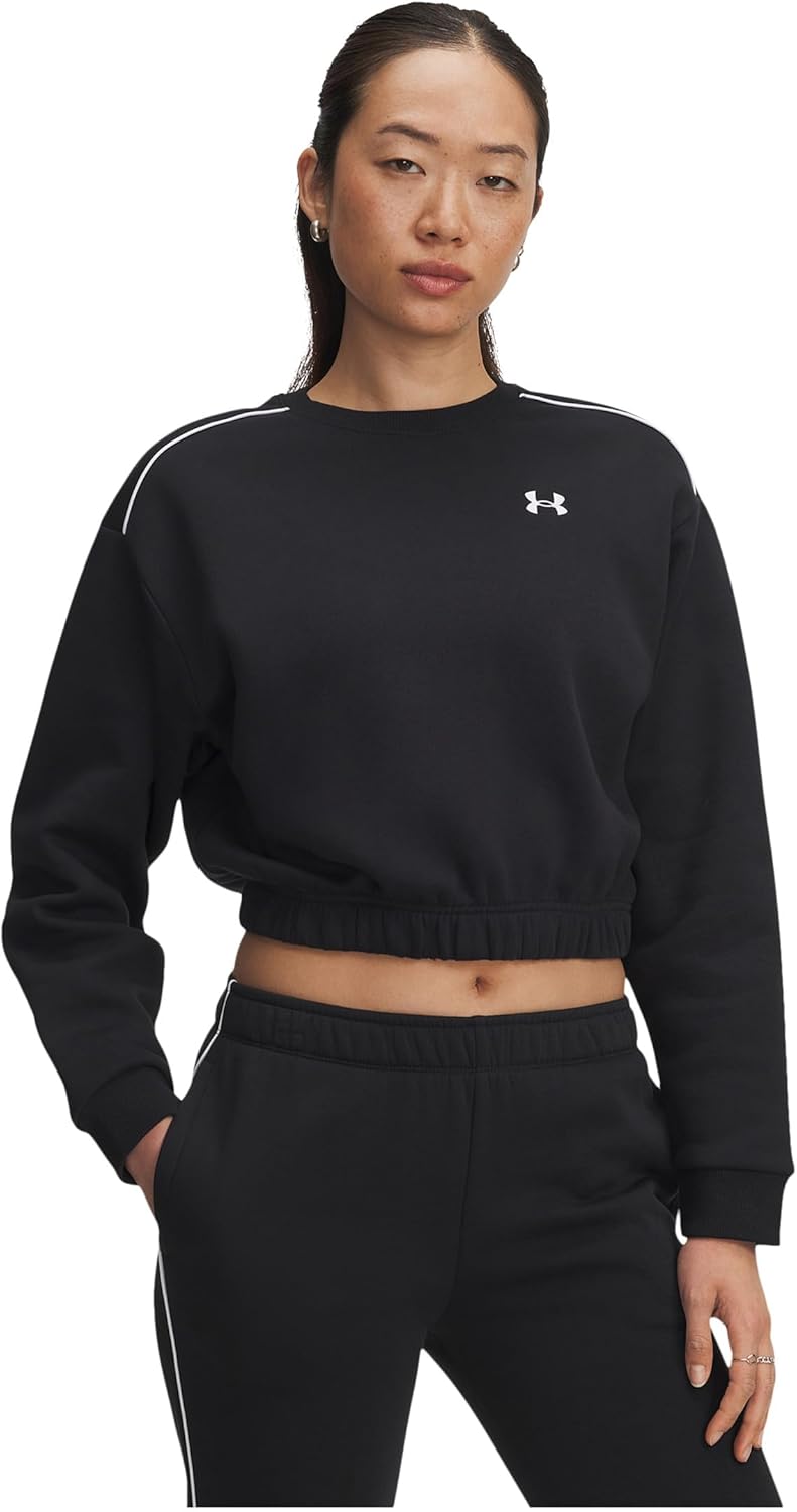 Under Armour womens Rival Fleece Piped Long Sleeve Crew