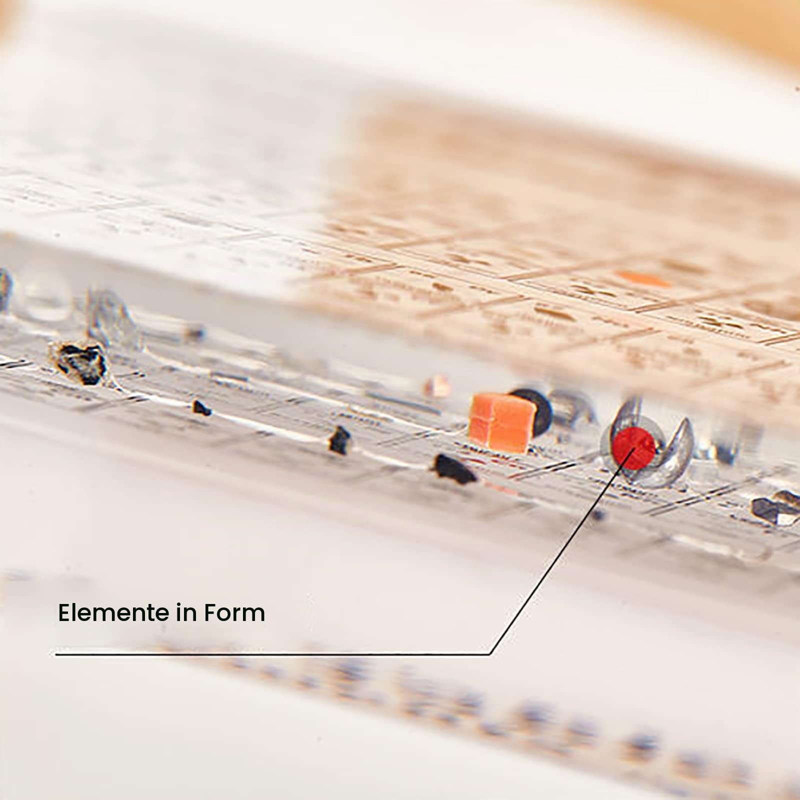 Periodensystem mit Echten Elementen, Acryl Periodensystem with 83 Elementen mit Holzhalter Bunte für Schüler Lehrer Handwerk Dekor Chemie Tool,Clear